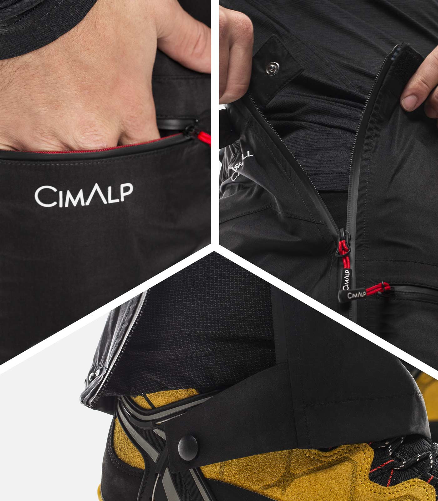 Sur-pantalon imperméable avec double zip intégral Sur-pantalon imperméable avec double zip intégral