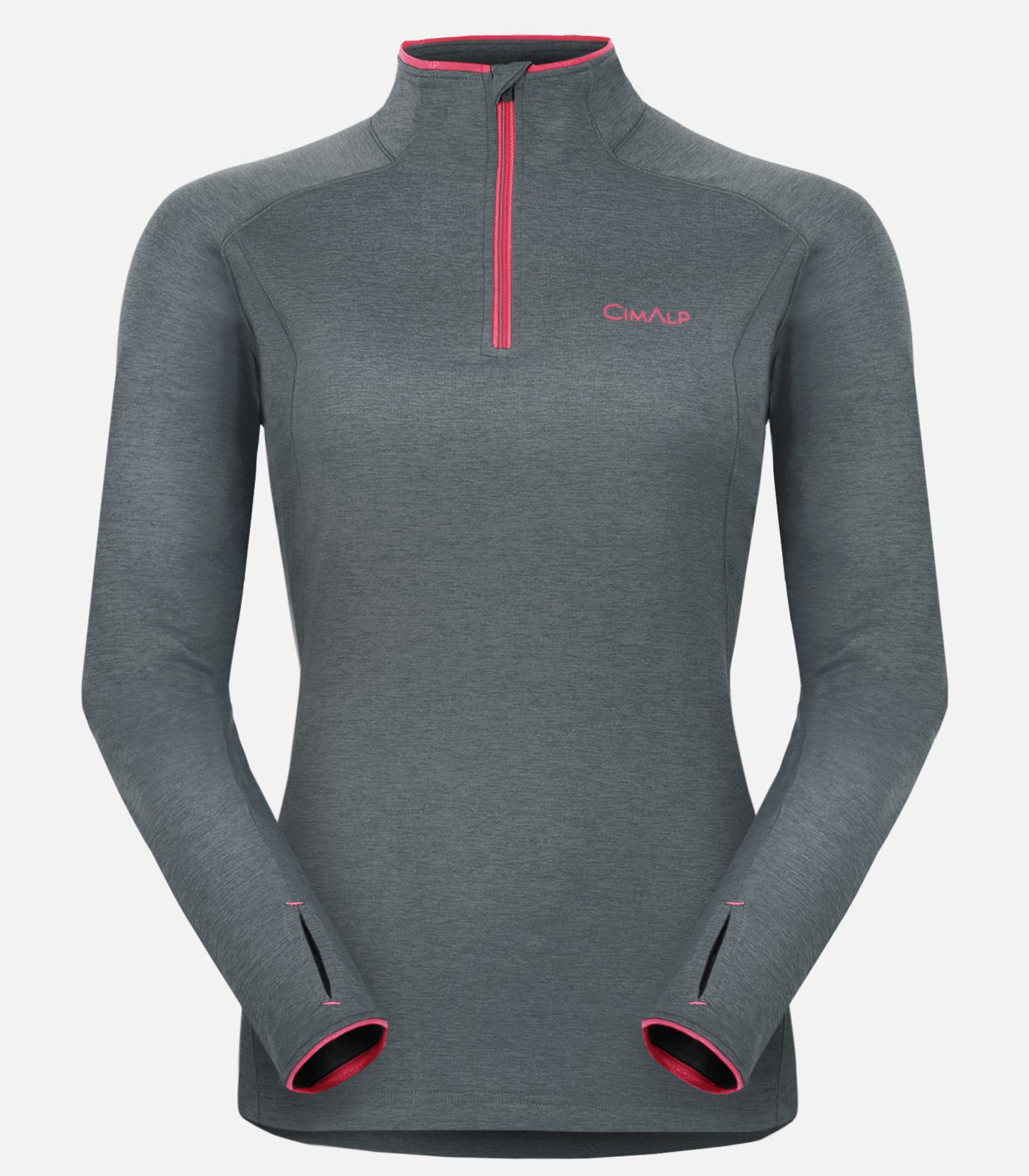 Langärmeliges T-Shirt mit Reißverschluss für Damen| CIMALP® Langärmeliges T-Shirt mit Reißverschluss für Damen| CIMALP®