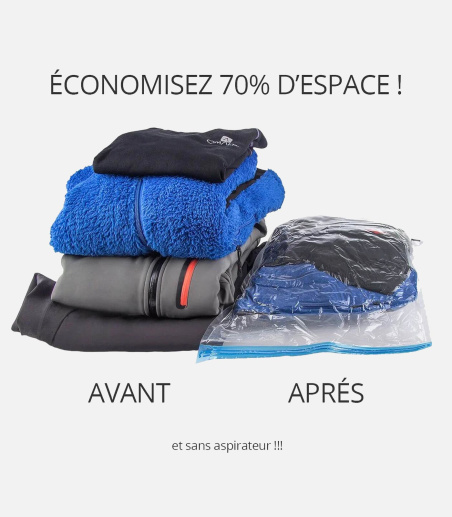 Pack de 4 sacs compression vide d'air Pack de 4 sacs compression vide d'air