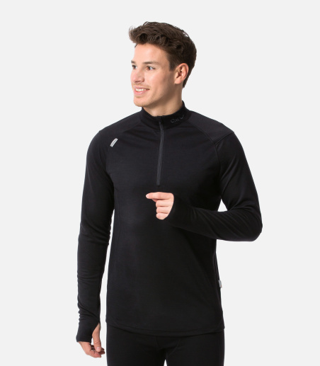 Sous-vêtement thermique 1/2 zip en laine Mérinos Sous-vêtement thermique 1/2 zip en laine Mérinos