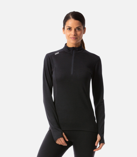 Merino-Baselayer mit Half Zip