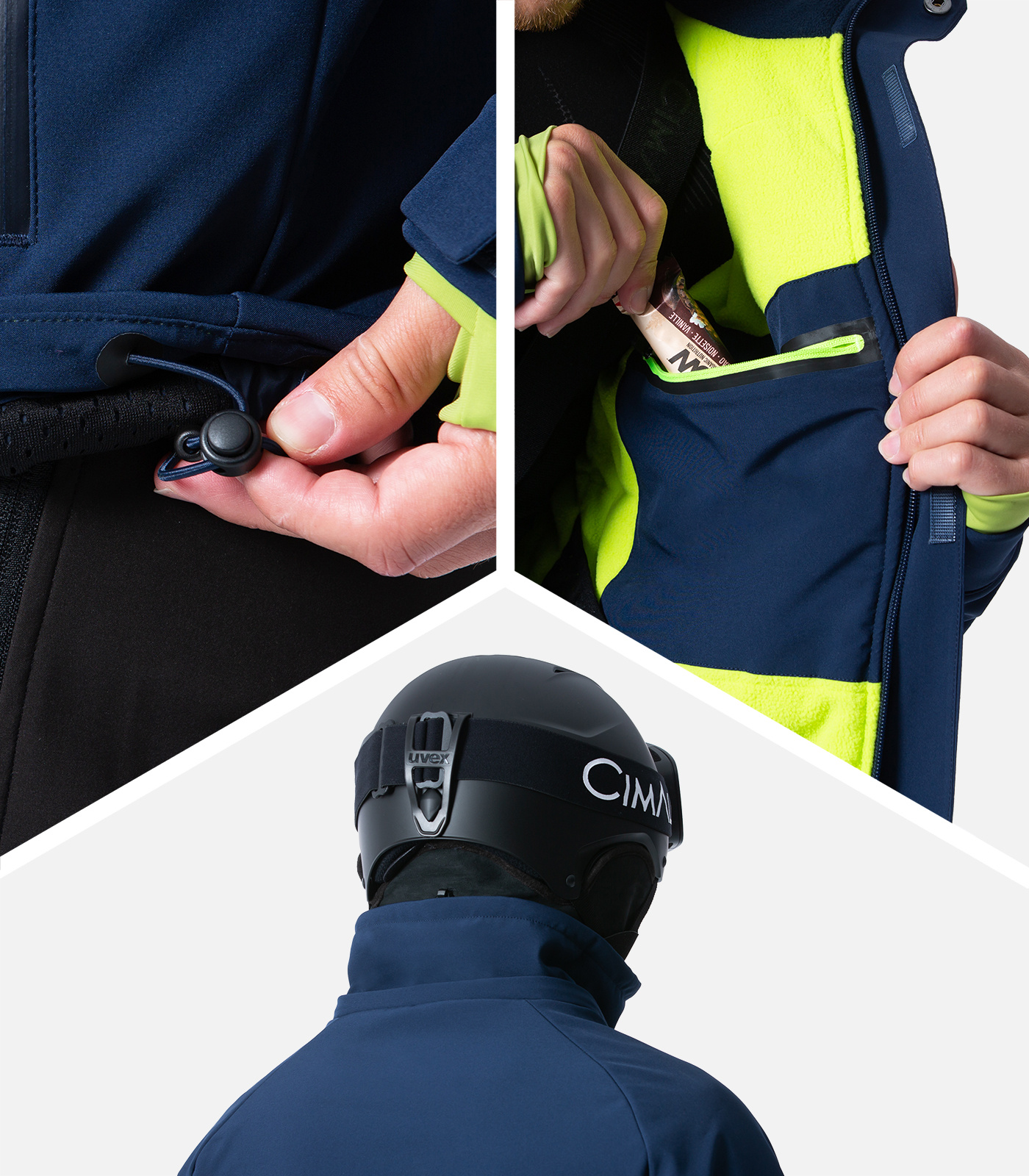 Warme, technische Softshell-Skijacke