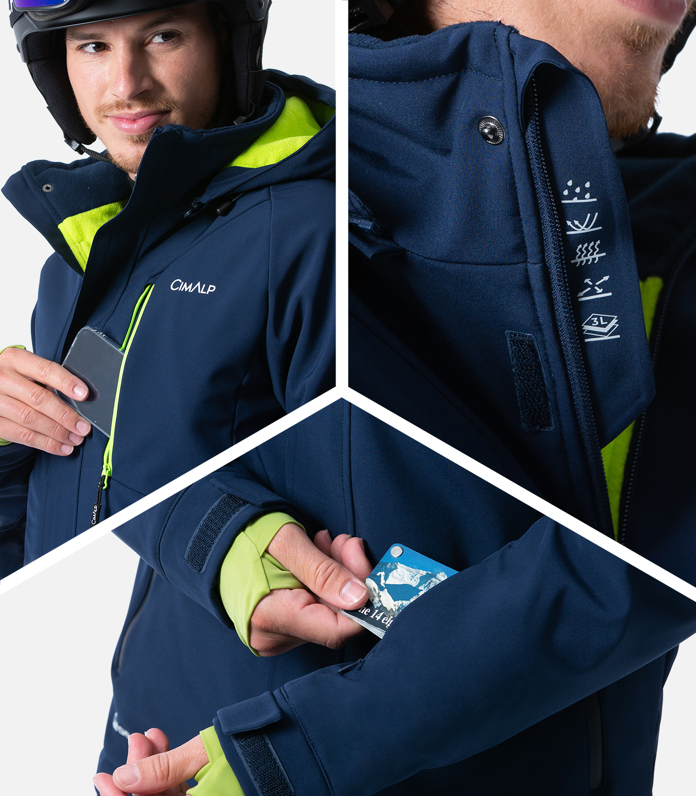 Warme, technische Softshell-Skijacke