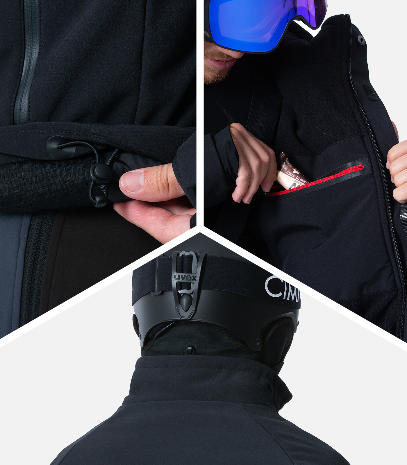 Warme, technische Softshell-Skijacke