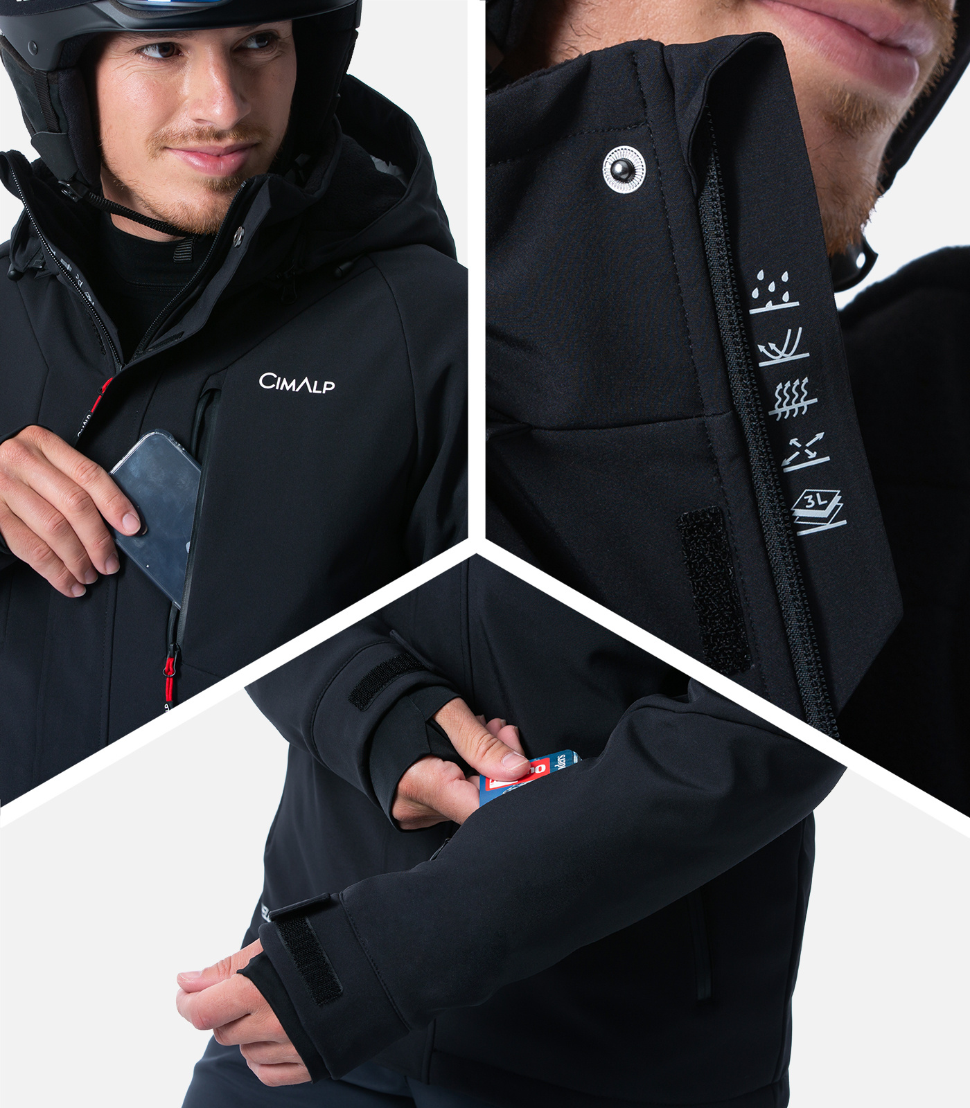 Warme, technische Softshell-Skijacke