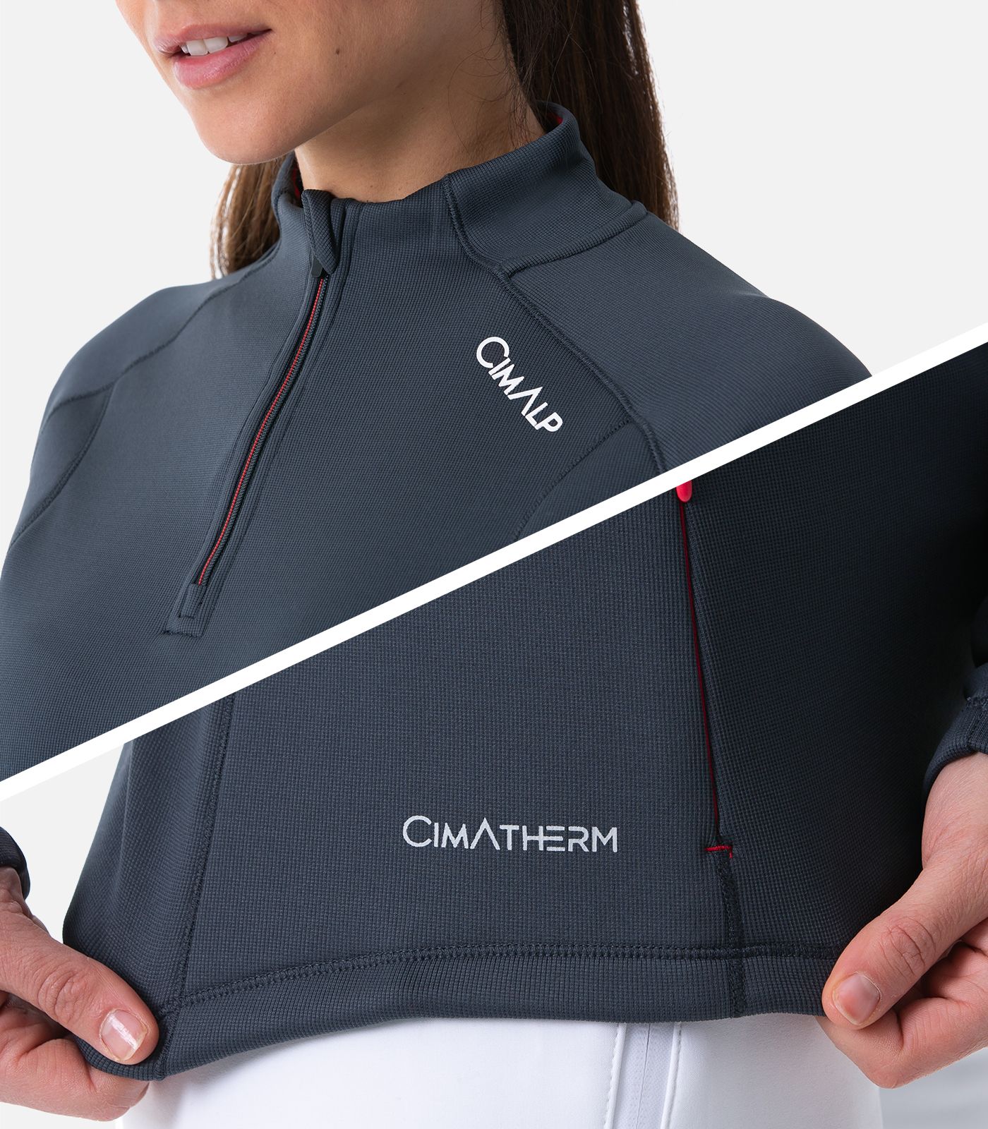 Sweat technique chaud & stretch à col zippé
