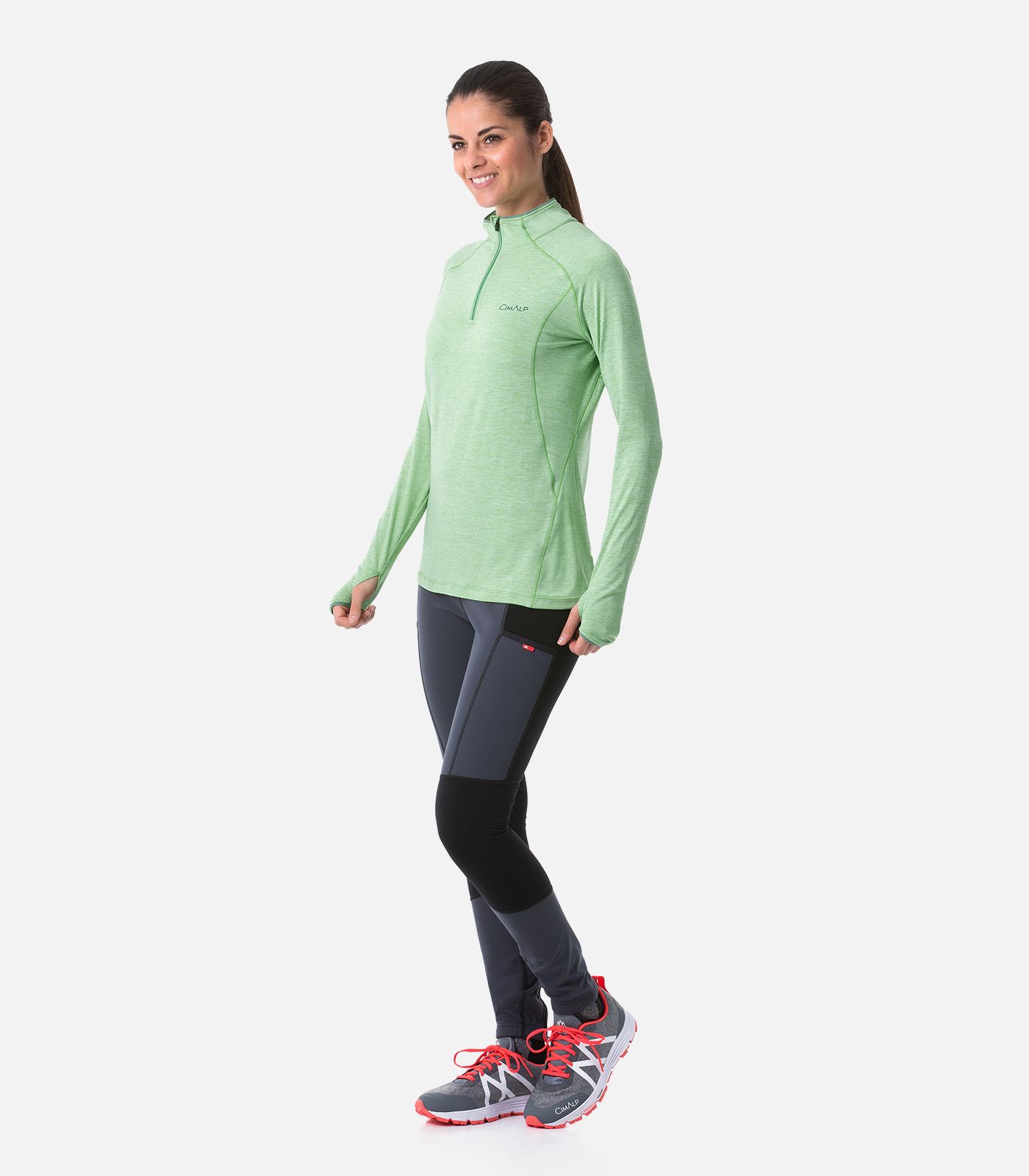 Langärmeliges Trail T-Shirt mit Reißverschluss