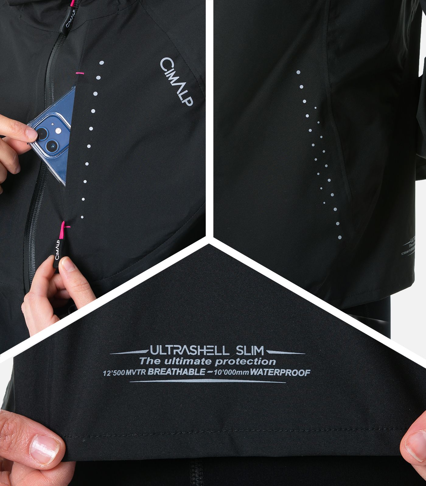 Veste de trail imperméable et respirante