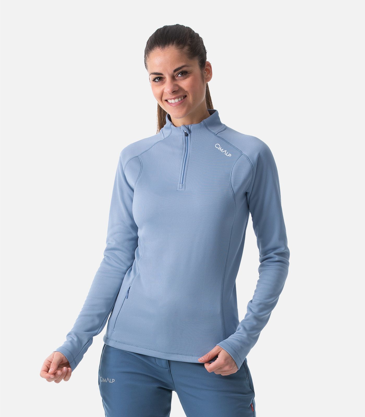 Sweat technique chaud & stretch à col zippé