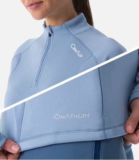 Sweat technique chaud & stretch à col zippé