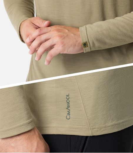 T-shirt en laine mérinos manches longues